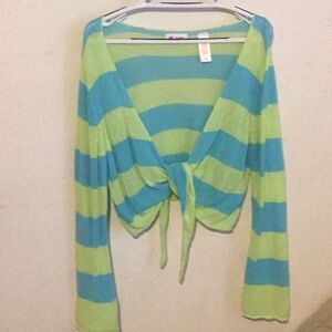 Vintage Yellow & Blue Crop Shrug